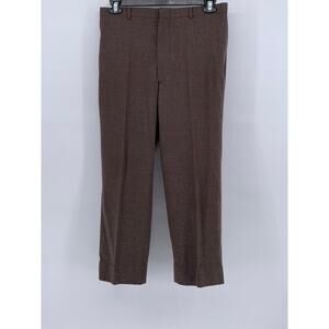 UNBRANDED Men's Brown Vintage Straight-Leg Dress Pants SZ 34